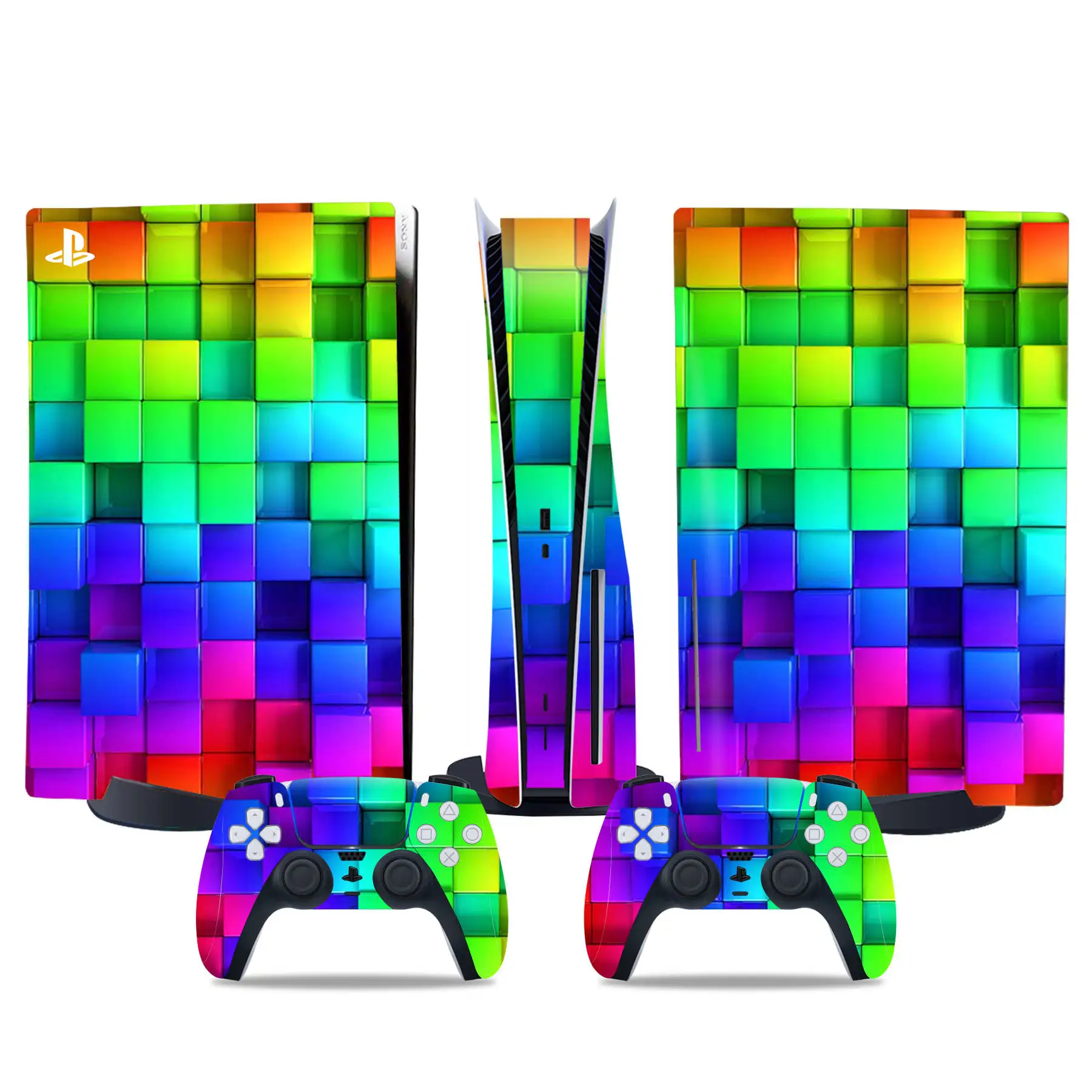 Наклейка из углеродного волокна для PS5 Disk Edition, наклейка для консоли PS5 и 2 контроллера