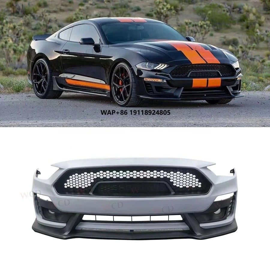 

HIgh Quality FRP Shelby Design Front Bumper Lip for 2018 -2021 Mustang Car Front Bumper Lip Bodykit