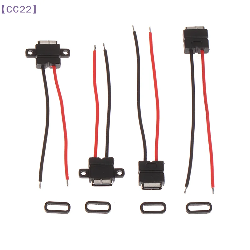 （CC22）1 Pc USB Type C Waterproof Connector Welding Wire Female Socket Fast Charging Type-c Charging Interface Jack