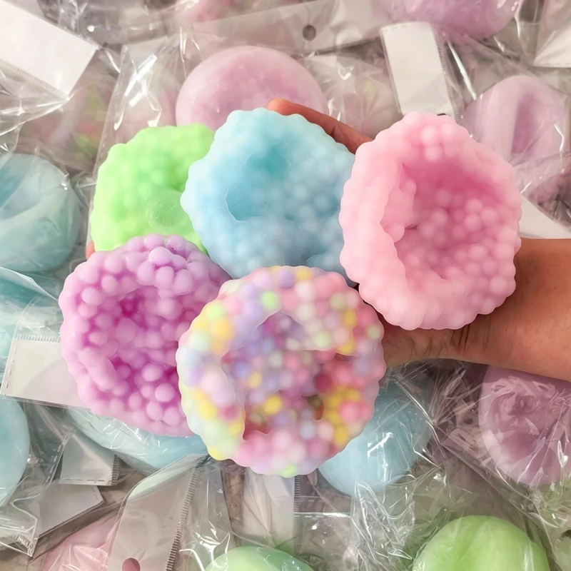 Ice Skin Fidget Squeezable Ball Handmade Squishy Toy Crispy Sound Stress Relief Mochi Squeeze Sensory Toy for Adult Gifts