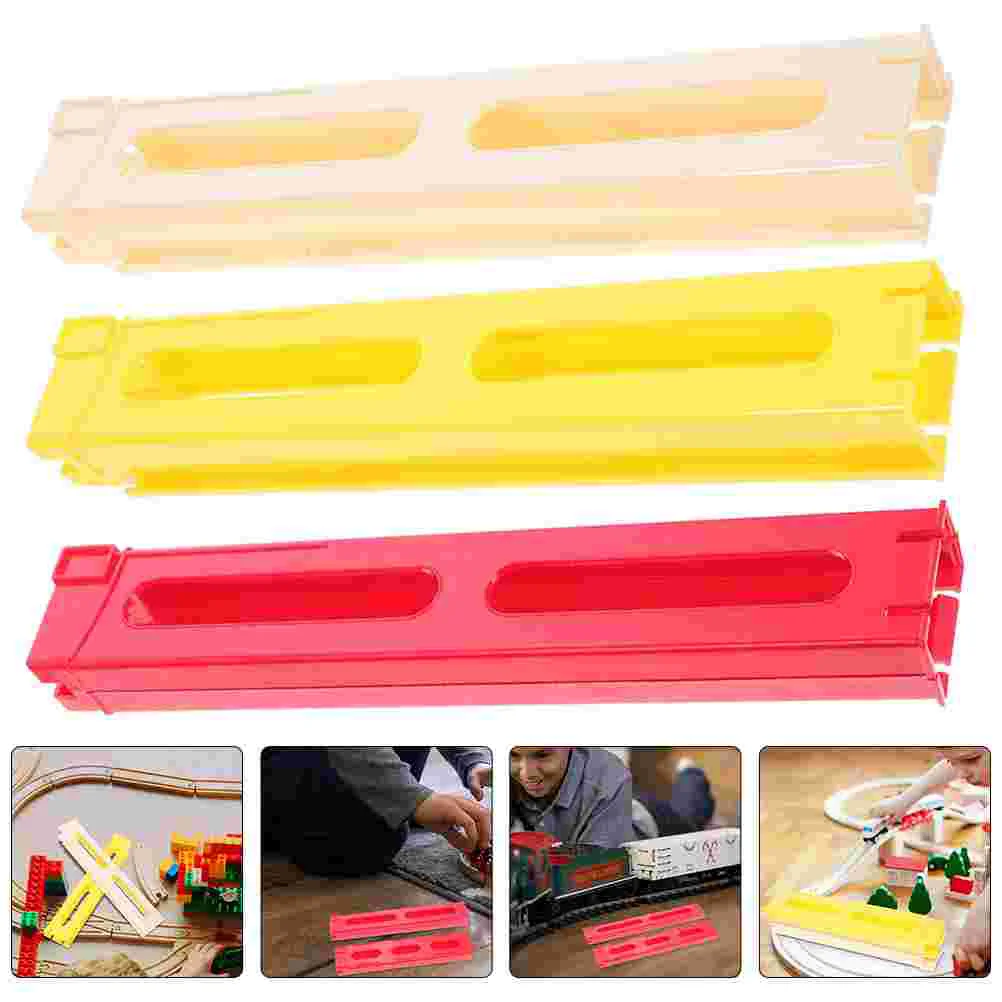 3 Pcs Domino Arch Bridge Pedals Train Toy Accessories Unique Toys Automatic Clip Toddler Clips Plastic Card Holder Game Child