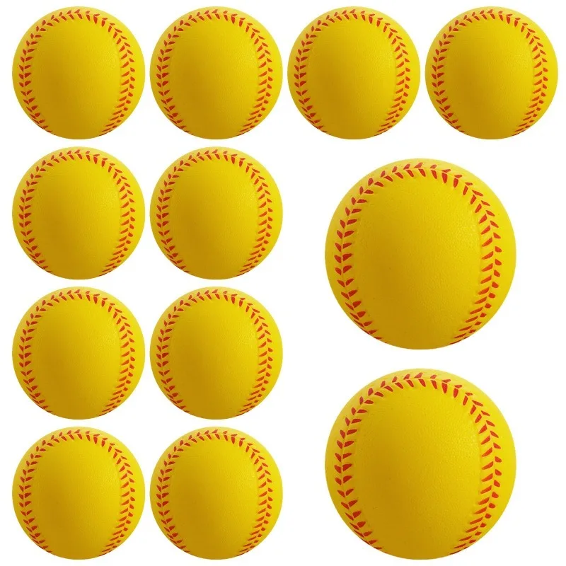 12 Pack Solid PU Sponge Baseball, Elastic Foam Soft Training Pressure Softball