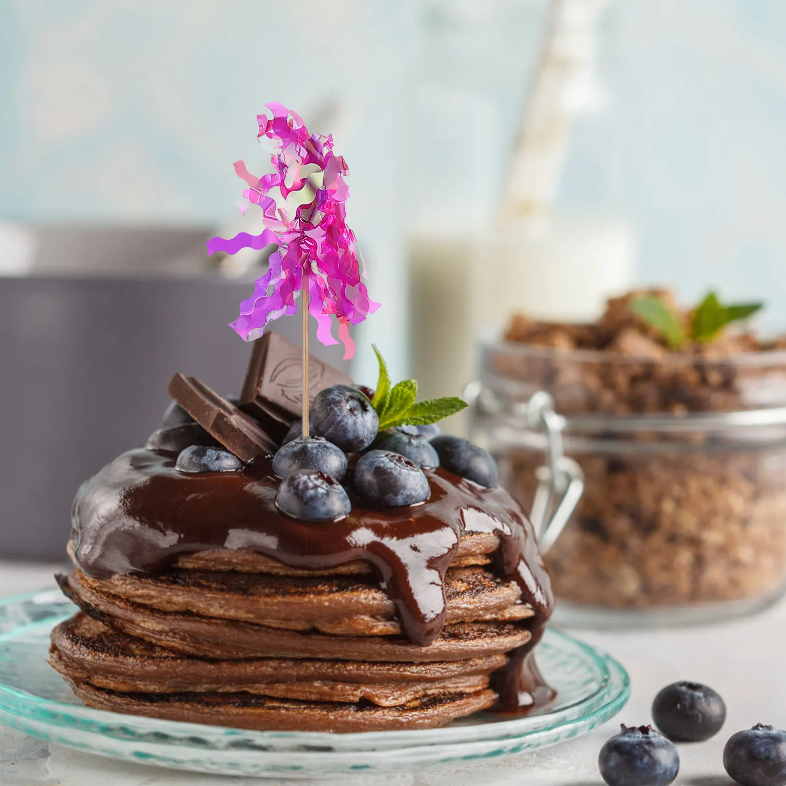 

30 Pcs Decorations Party Cake Decorative Props Dessert Toppers Cupcake Picks Wood Props Birthday Wedding Cake naments Firework