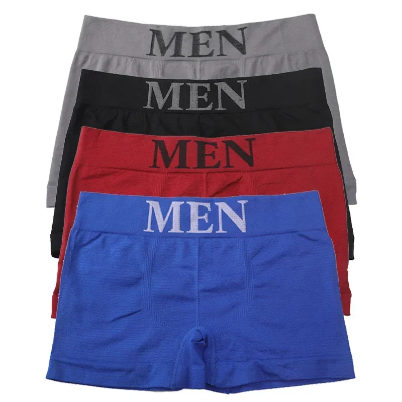 3Pcs/Lot Men\'s Panties Underwear Boxers Breathable Man Boxer Solid Underpants Comfortable Male Brand Shorts Black Blue Underwear