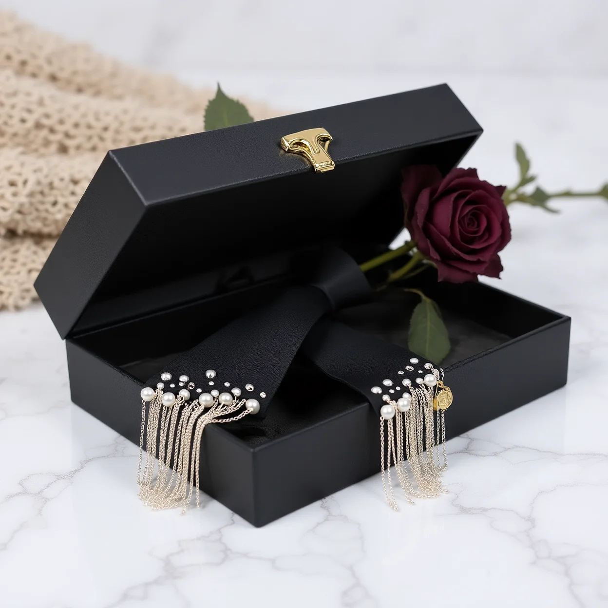 Adjustable Zipper Tie Trendy Women'S Fashion Tie Metal Tassel Necktie Heavy-Duty Black Decorative Tie For Parties Women Blazers