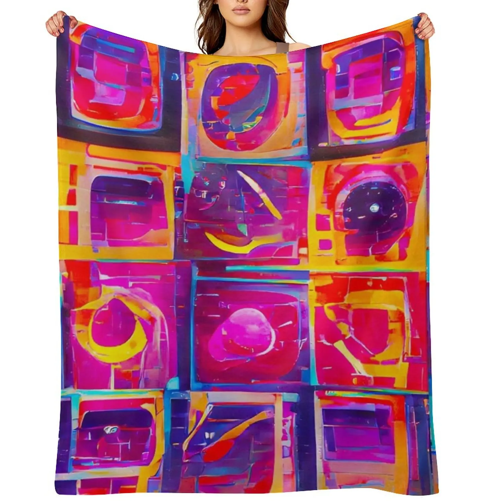 

Kandinsky Art Throw Blanket Extra Large Throw Personalized Gift Furry Thin Blankets