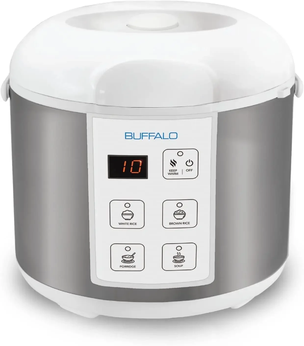 Smart Cooker 5-Cup by Buffalo，Stainless steel inner pot cooks better, healthier food with No chemical coating/ scratch resistant