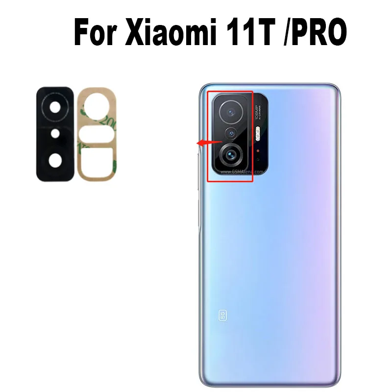 Nuovo per Xiaomi 11T Pro 5G copriobiettivo posteriore in vetro per fotocamera posteriore con adesivo adesivo per colla per telaio