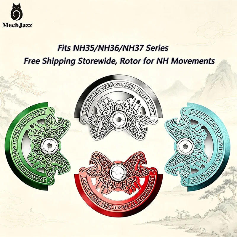 MechJazz Replacement Rotor for Modified Watches, Compatible with Seiko NH Series Automatic Movements NH34 / NH35 / NH36 / NH38
