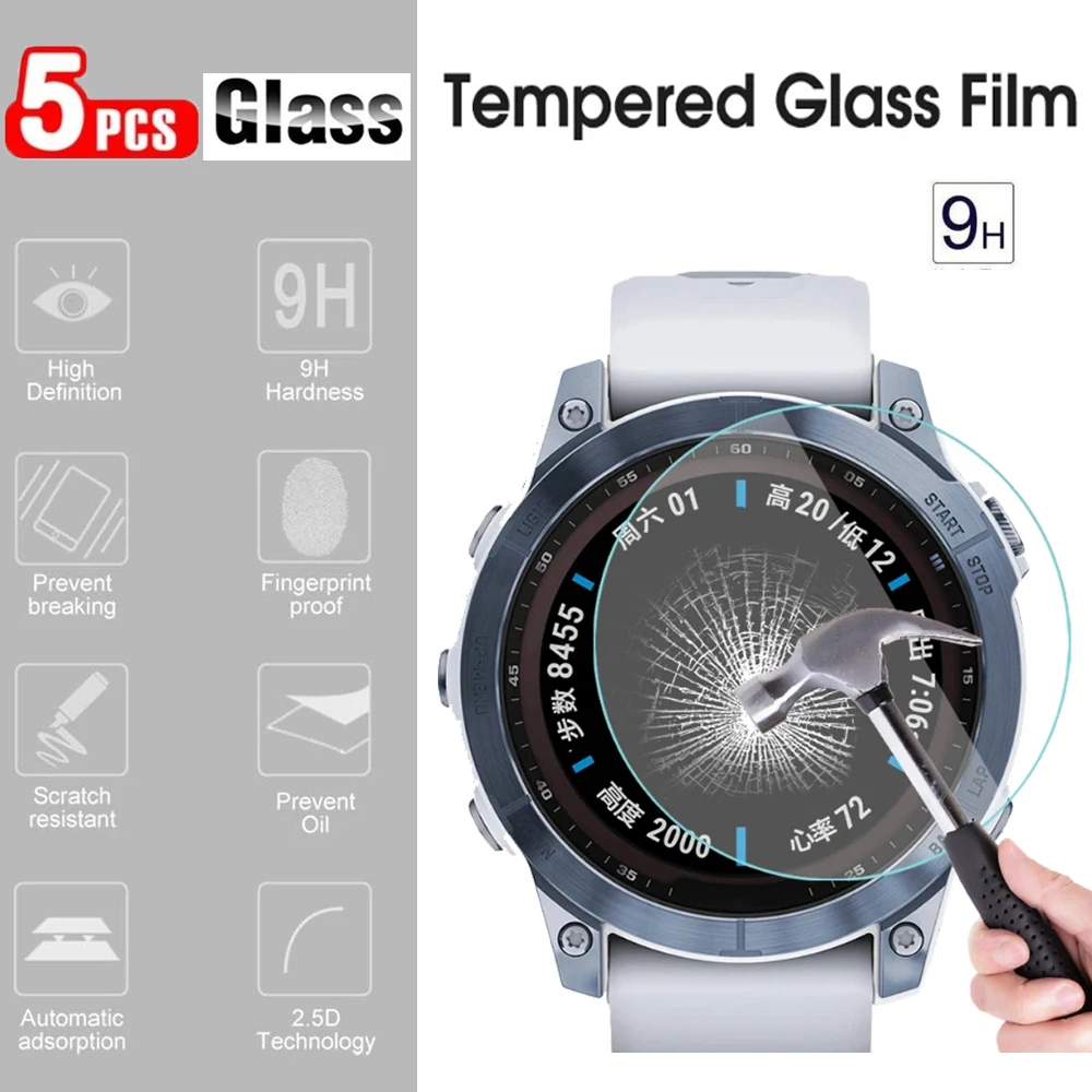 

Защитная стеклянная пленка для Garmin Fenix 8 AMOLED Solar E 7X 6X 7 6 7S 6S Pro Защитная пленка для экрана из закаленного стекла с защитой от царапин