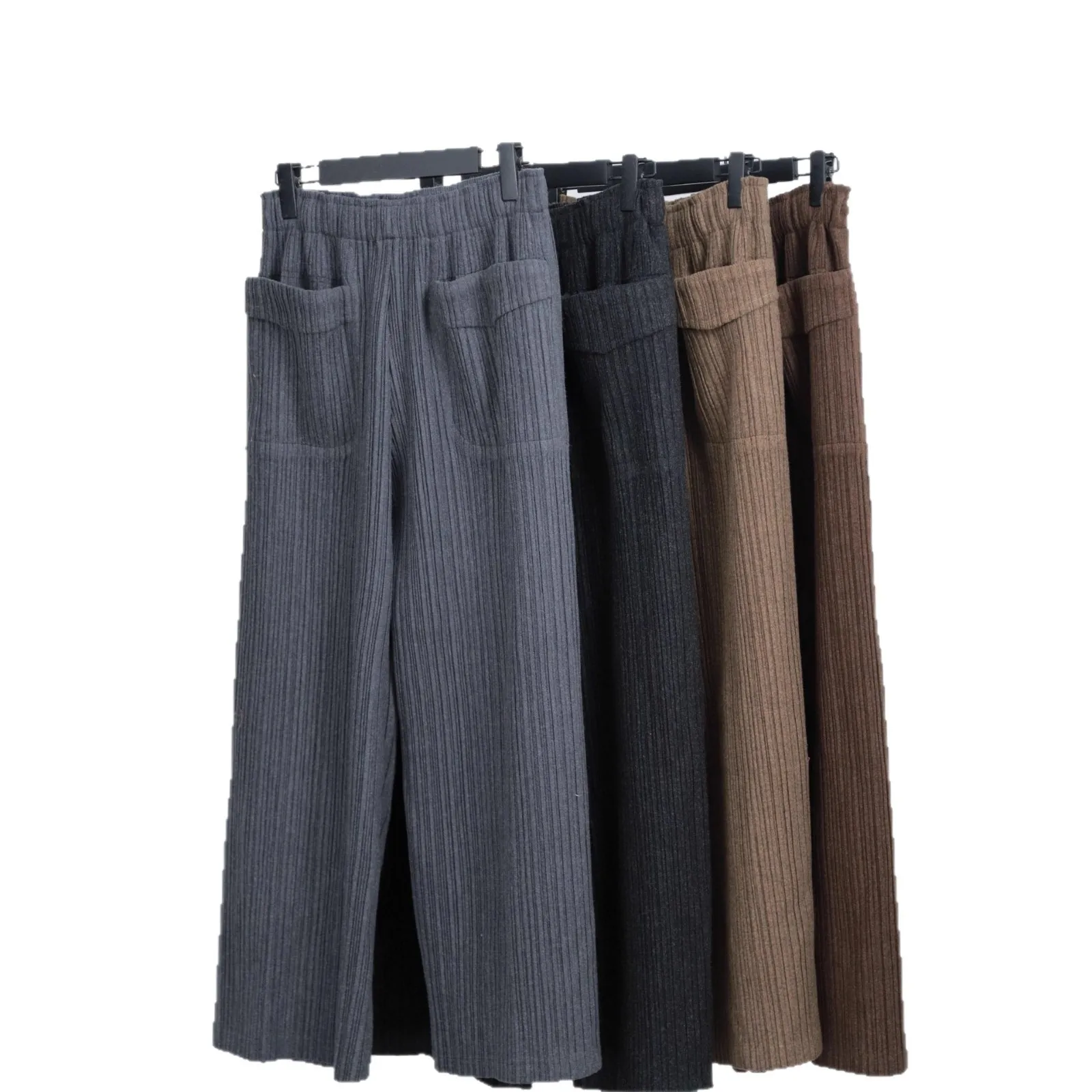 Miyake Pleated 2025 Autumn and Winter Japanese Simple Trousers Female Thick Section Pleated Hundred Fashion Straight Trousers