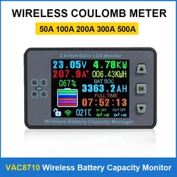 VAC8710 DC 0-120V bezprzewodowy miernik napięcia bateria słoneczna doładowania LCD kulometr wykrywacz zasilania Tester woltomierz amperomierz