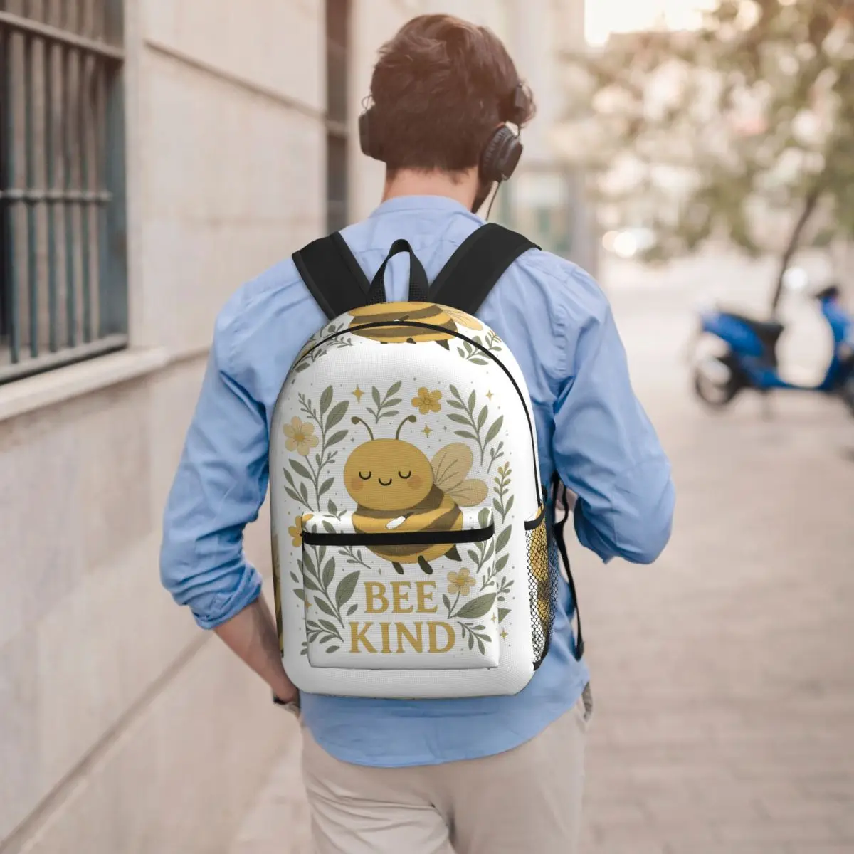 

Bee Kind Cute Bumblebee Floral With Gentle Kindness Quote Backpack Boys Girls BookBag Children School Bag Laptop Shoulder Bags