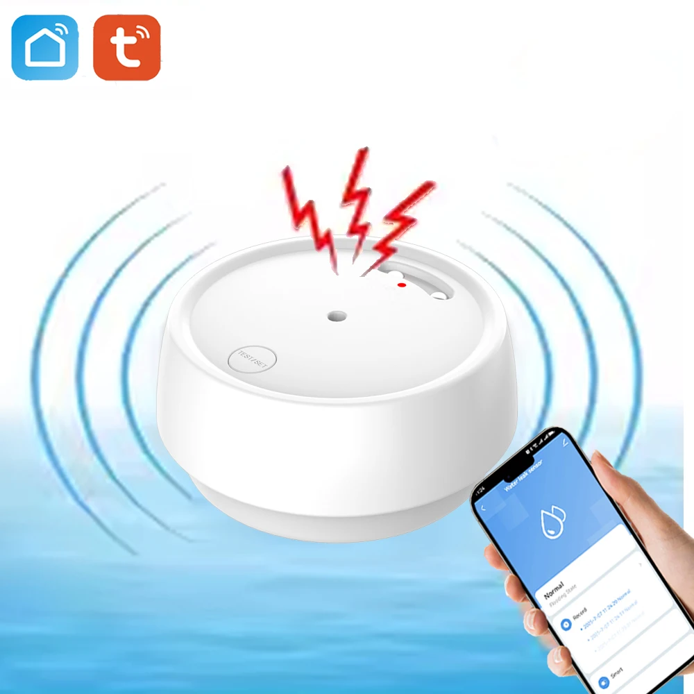 مستشعر الفيضانات Tuya WiFi مع تطبيق Smart Life، كشف تسرب المياه، إنذار الصوت العالي، المراقبة عن بعد وتنبيه الاتصال #2