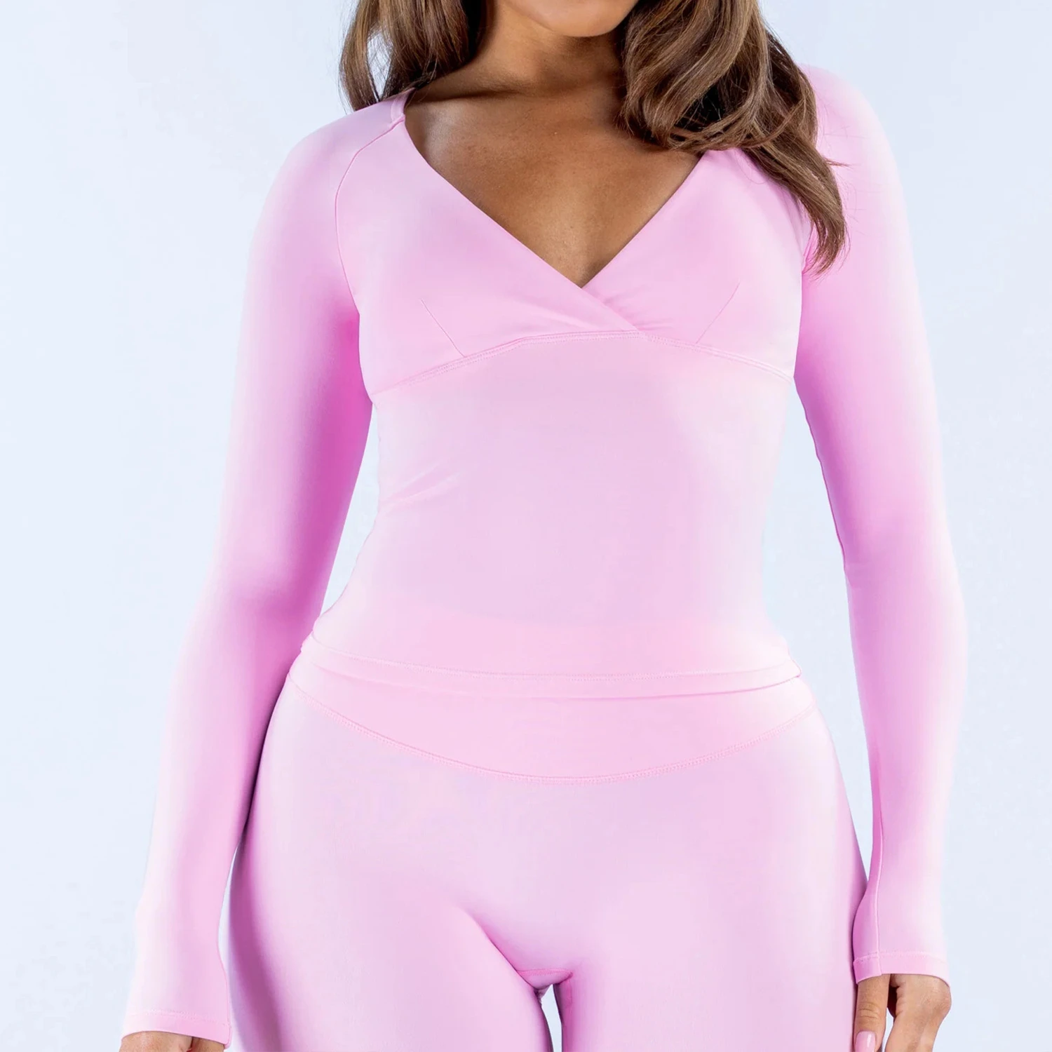 Keep That Pump Women Fitness Top Tight Fitting Brushed Long Sleeved Yoga Clothes Sports T-shirt Quick Drying Cycling Running Gym - view 5