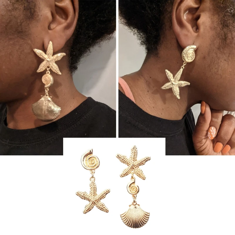 Popular Alloy Earrings Conch for Shell Earrings Marine Creature Earrings Jewelry