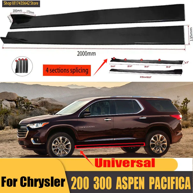 

Universal Car Side Skirt 8 Pcs 2.2m Winglet Splitters Lip Side Spoiler For Chrysler 200 300 Aspen Cross fire Pacifica PT cruiser