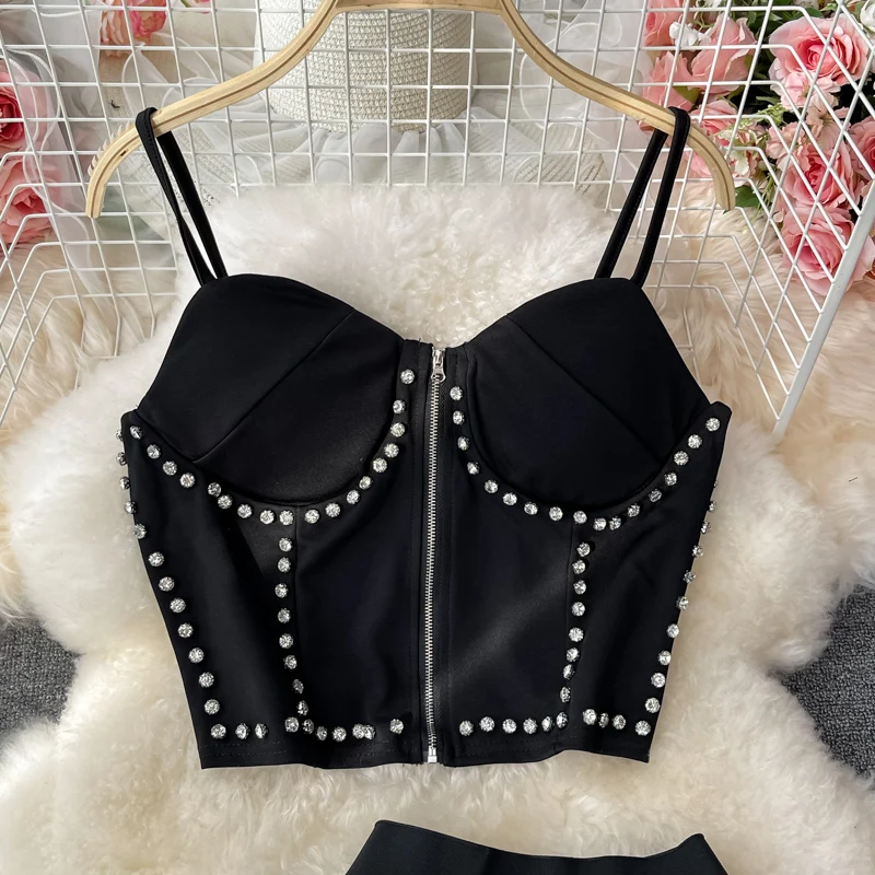 تنورة دانتيل غير منتظمة على شكل حرف a وقميص ort مع حمالة صدر ماسية طقم ملابس صيفية للسيدات تنورة بطول f #2