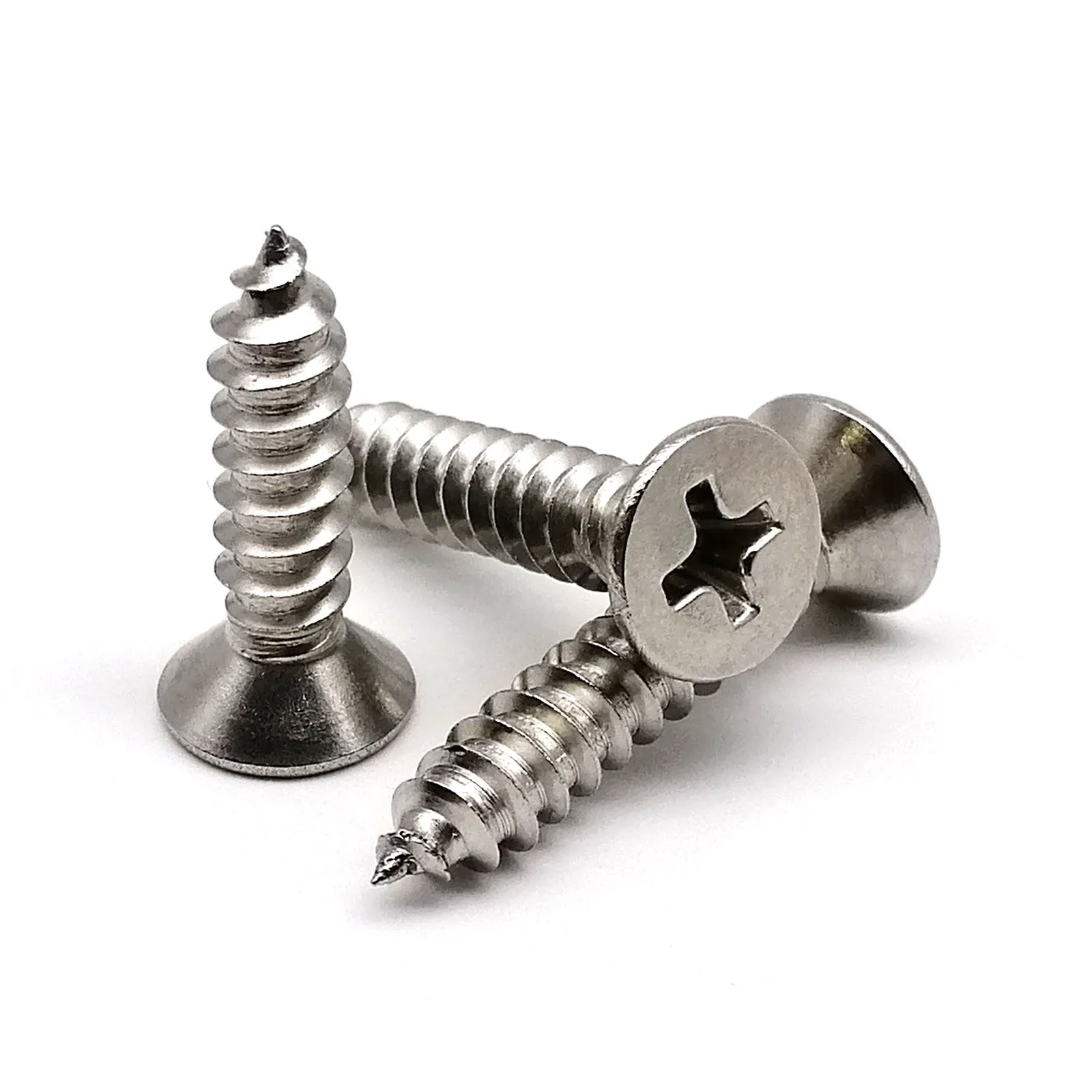 Acciaio inossidabile 316 M2 M2.2 M2.6 M3 M3.5 M4 M5 M6 Vite per legno autofilettante a testa svasata piatta Phillips di grado marino