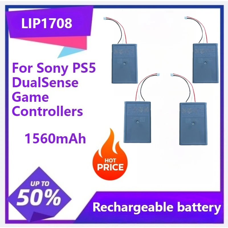 

LIP1708 Rechargeable Battery For Sony PS5 LIP1708 CFI-ZCT1W DualSense Game Controllers Higher Power 1560mAh