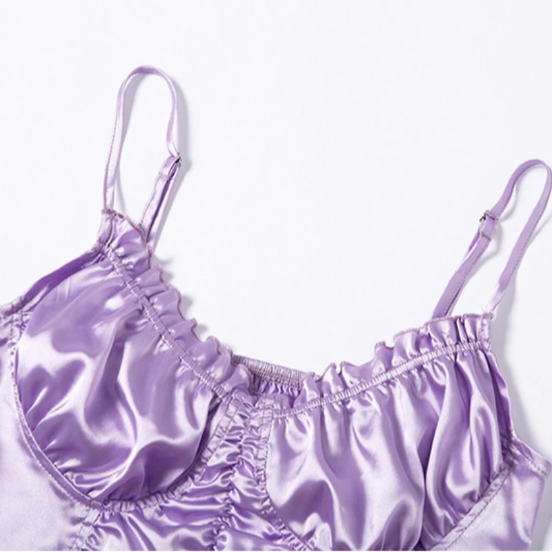 2026 rua americana verão quente menina personalidade tendência nicho design sentido plissado sem mangas fino ajuste y2k curto camiseta