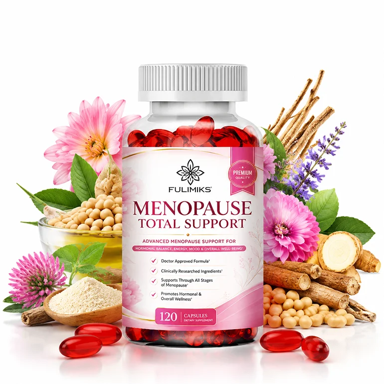 Menopause Total Support Capsules, Support Relieve Hot Flashes Night Sweats, Balance Female Hormones, Mood, Daily Energy & Immune