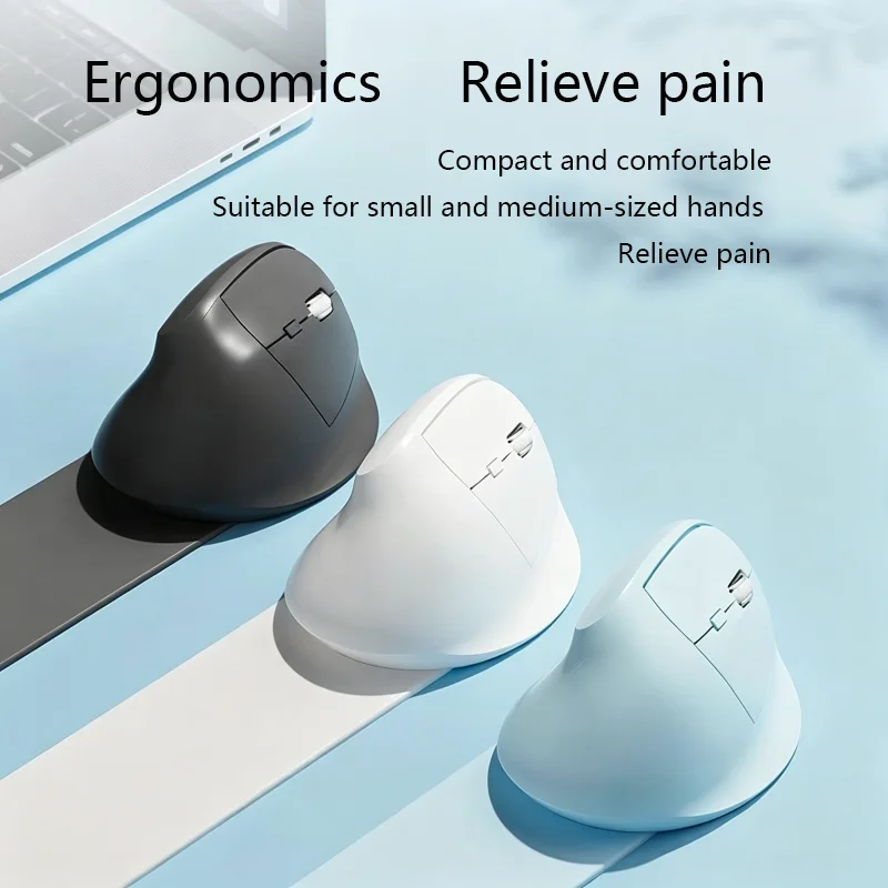 Ergonomics Design Vertical Mouse Rechargeable 2.4G Bluetooth Dual-mode Low Noise Button Medium Size Hand Office Use Mause