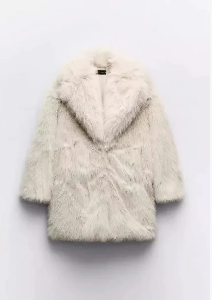 Manteau Long en fausse fourrure pour femme, manches longues, revers, chaud, épais, ample, nouvelle mode de luxe, veste moelleuse, vêtements d'extérieur, hiver