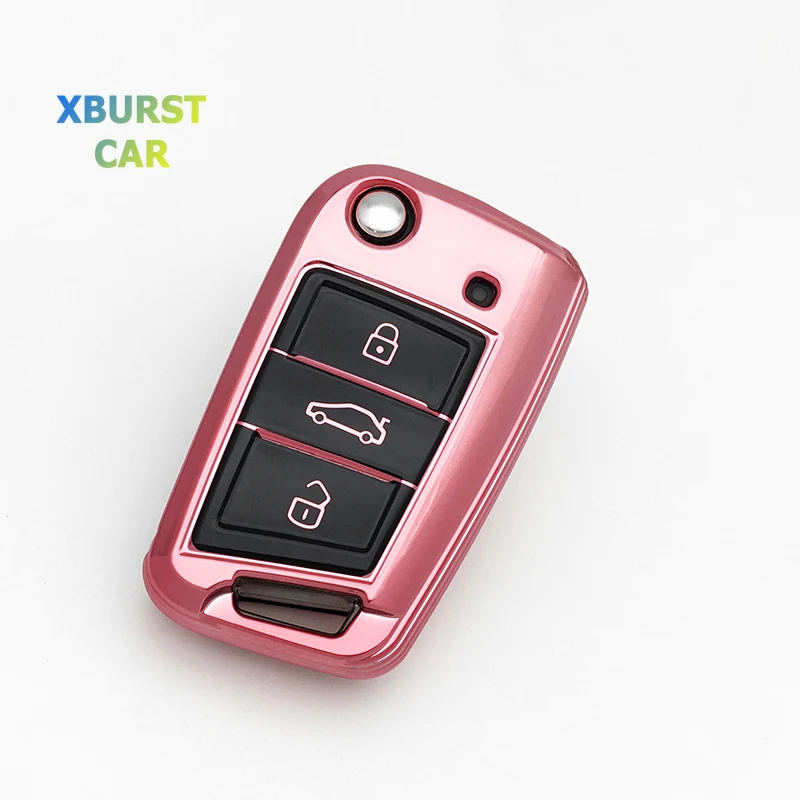 Car Key Case Cover Shell Bag For Skoda Octavia Kodiaq Karoq For Seat Ateca Leon For Volkswagen VW Polo Golf 7 MK7 Tiguan passat