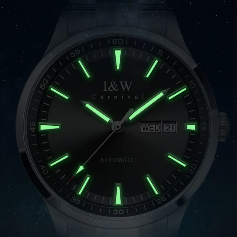 Carnival-reloj mecánico serie IW de alta gama para hombre, accesorio masculino de marca de lujo, con zafiro, fecha automática, MIYOTA