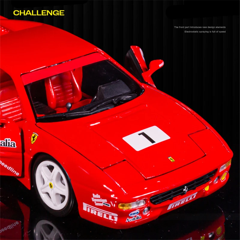 Bburago 1:24 Ferrari F355 Challenge Alloy Sports Car Model Diecast Metal Racing Car Vehicles Model Simulation Childrens Toy Gift