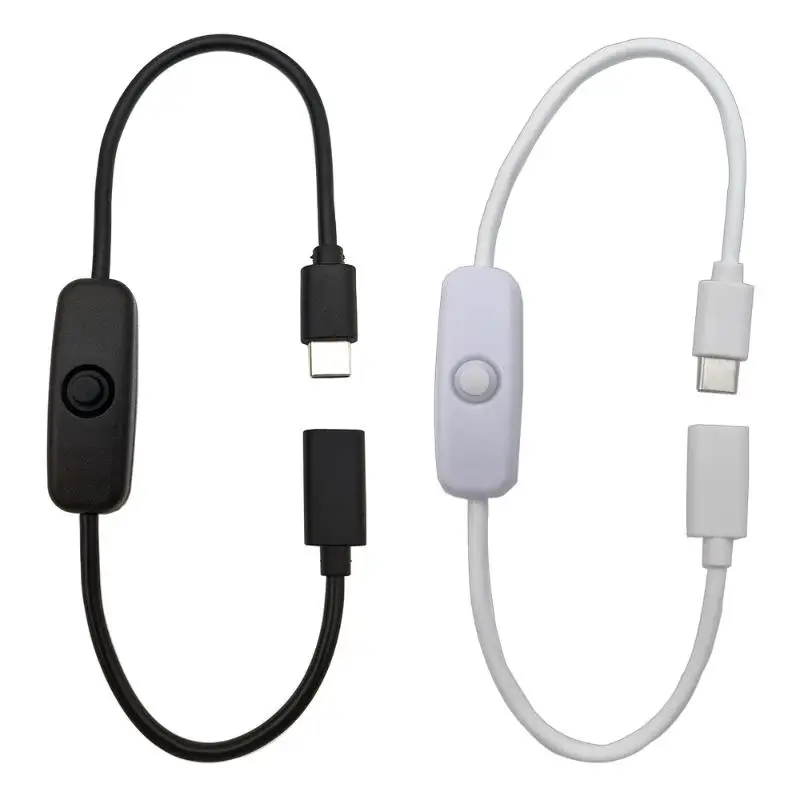 【W】1Pcs 4A High Current USB-C Male To Female Extension Cable With On Off 5V Type C Power Supply Cord For Mobile Phone Tablet