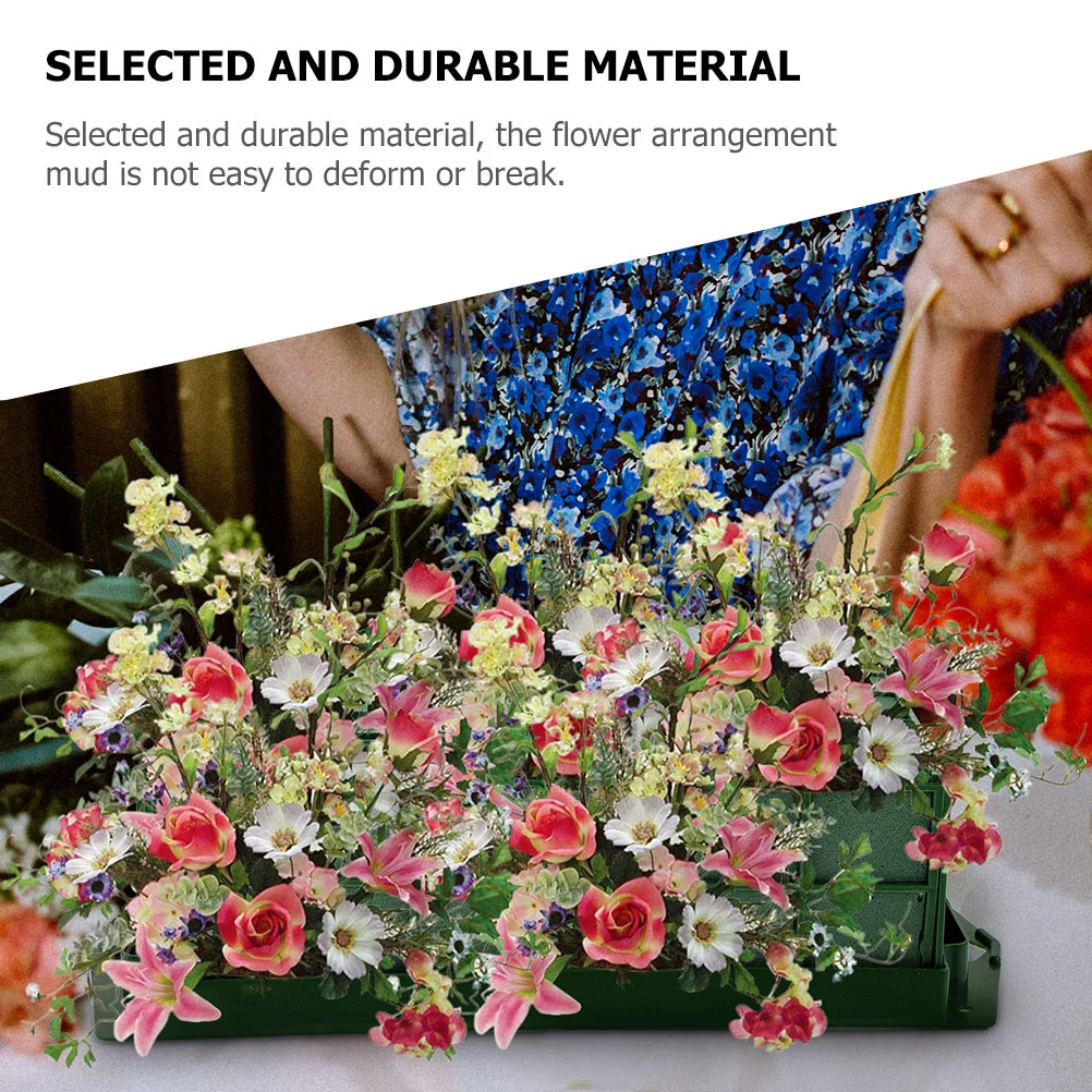

4pcs Rectangular Flower Mud Arrangement Supplies Diy Foams Cages Floral Tool Long Lasting Easy Install Home Decor Party Floral