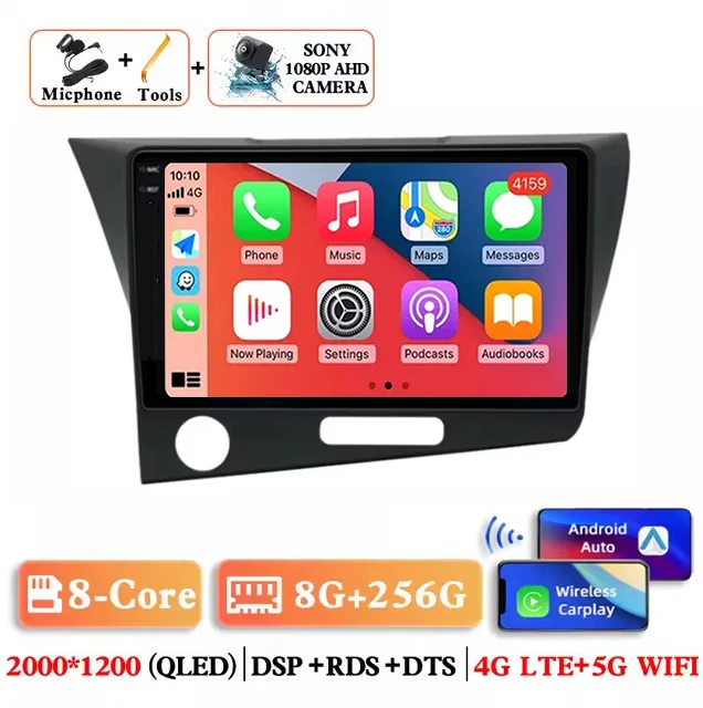 Android 16 autoradio voor Honda CRZ lhd 2010 - 2016, BT stereo, geen 2din video, draadloze Carplay, Auto ADAS, multimedia, 4G speler, DSP