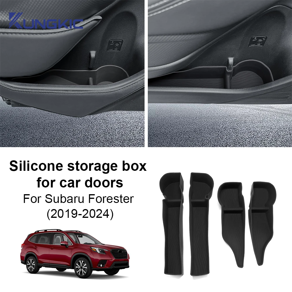 Car Side Door Organizer Case For Subaru Forester 2019 2020 2021 2022 2023 2024 Silicone Storage Box LHD RHD Interior Accessories