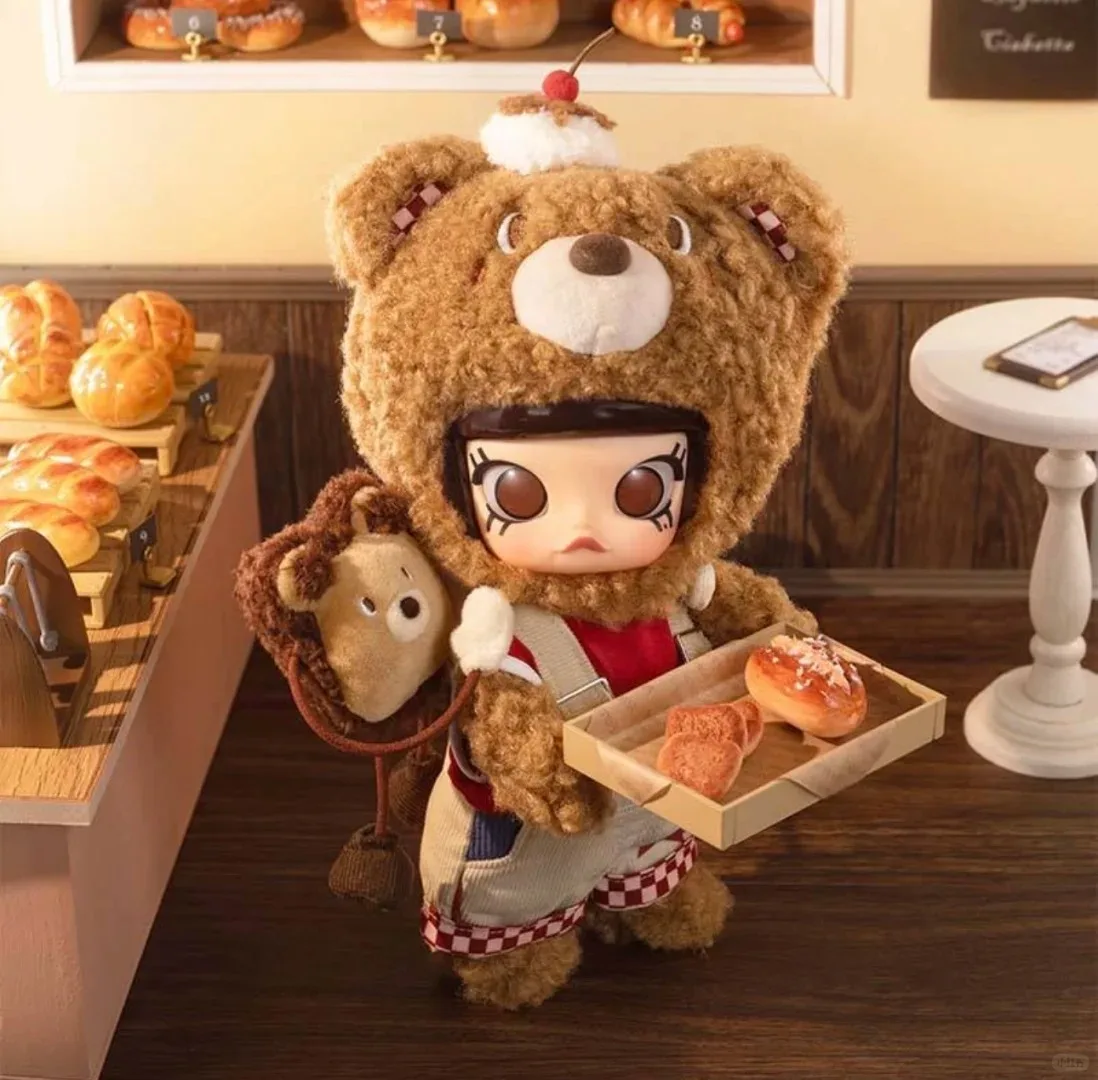 

POPMART Molly Series Bear Bread and Hugging Shiba Inu 1/8 Фигурка BJD Blind Box Модная игрушка-сюрприз Рождественский подарок на складе