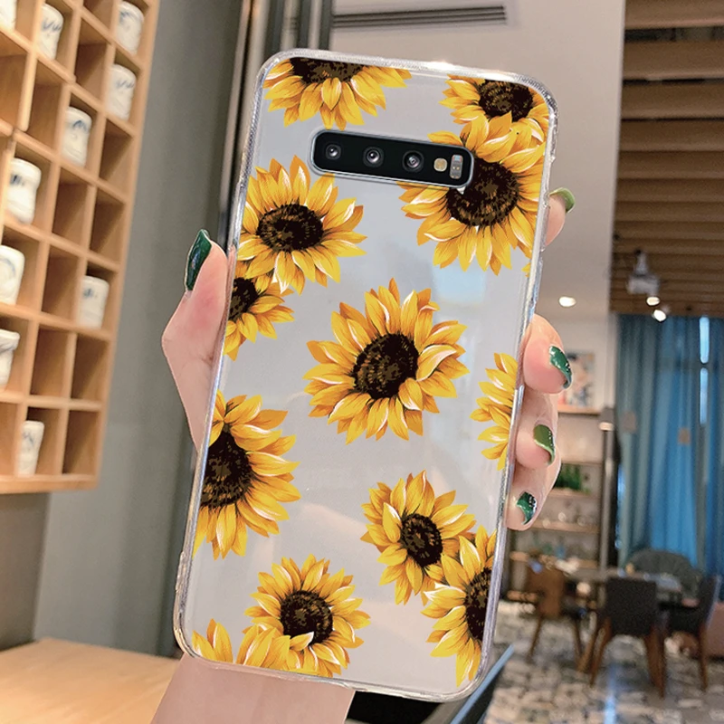 For Samsung Galaxy A10 A11 M11 A20 A30 M10A A20e A40 A21S A20S S9Plus S9 S10 4G S10e S10Plus Flowers And Plants Mini Clear Cover