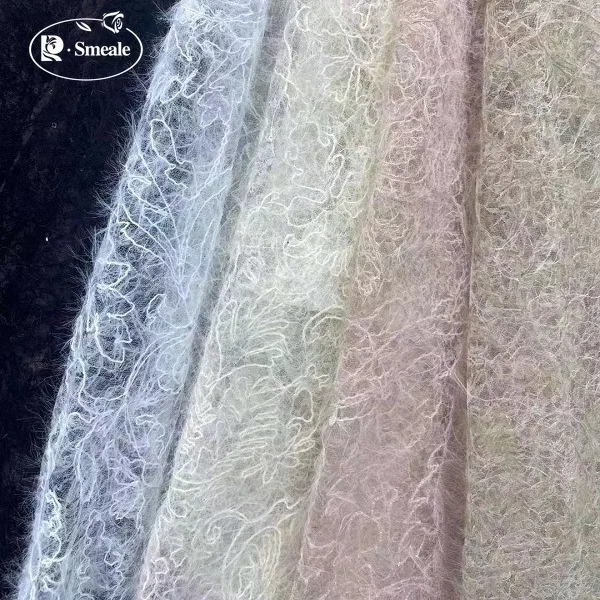 Netz-Samt-Stickerei-Spitzenstoff für Kleider, Vorhänge, Haushaltswaren, DIY-Nähstoff – Detail 4