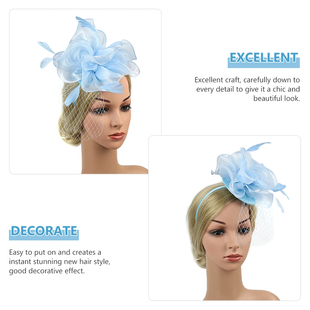 

Fascinator Hairband Clip Elegant Wedding Tea Party Hat Headwear Women Bridal Prom Accessories Detachable Headdress