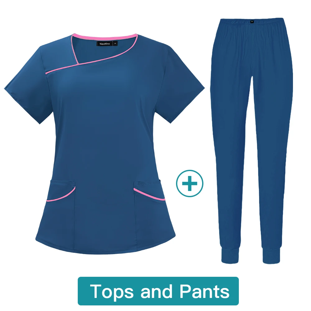 Customized Hospital Design Uniform Medico Women Joggers Dentistry Scrubs Set Medical Uniforms Nursing Workwear Wholesale