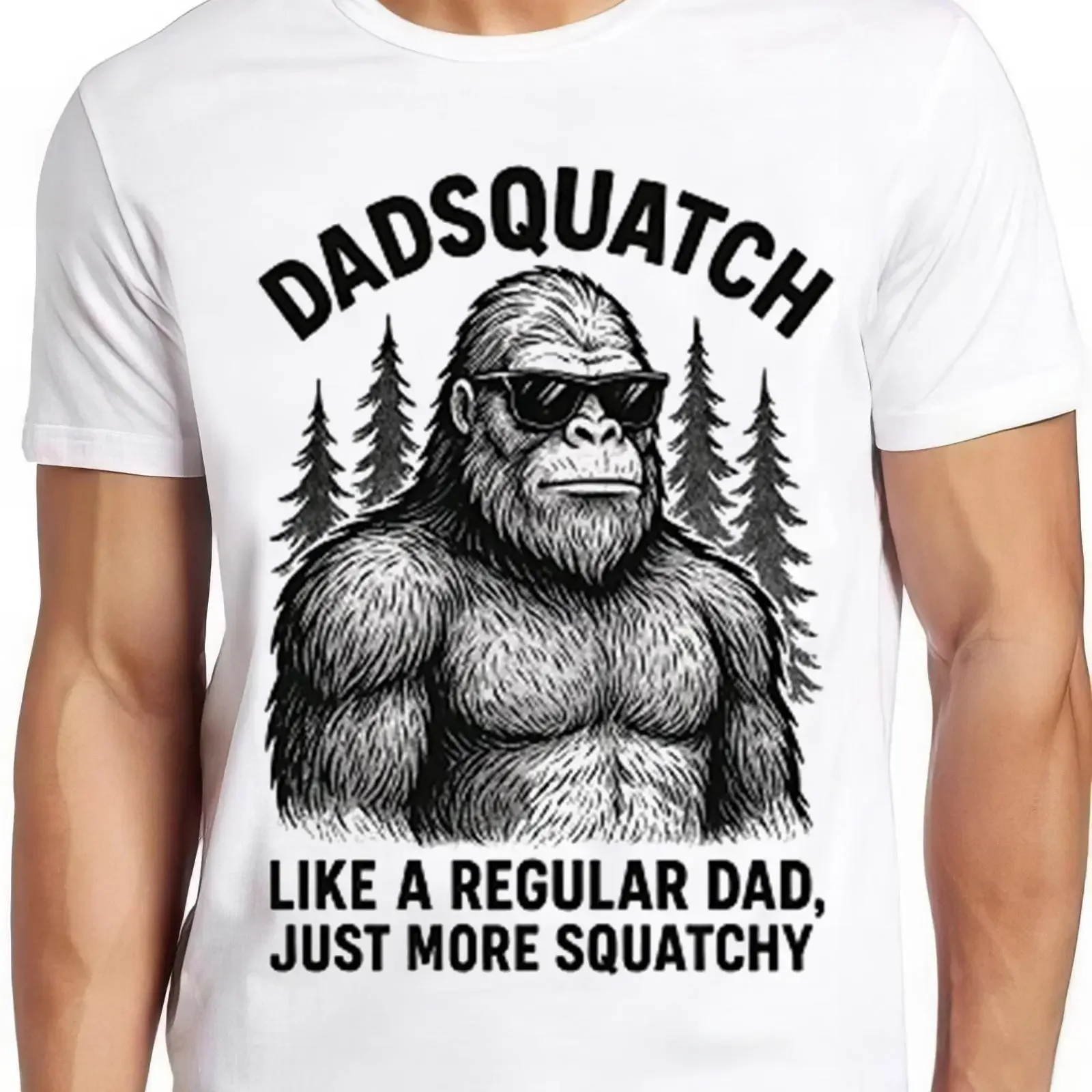 Dadsquatch Sasquatch Bigfoot Dad Fathers Day Cryptid Cryptozoology Weird Funny T Shirt 2823 vintage Washed Slightly fashion
