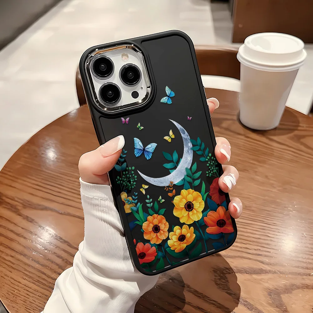 

New design pattern metal frame black and white phone case, suitable for iPhone 16,16Pro,16Pro Max, Plus to11,12,13,14,15series