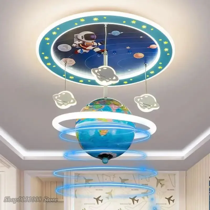 moderno quarto das criancas rotatable globo espaco planeta lustres casa deco criancas corredor estudo mutavel dos desenhos animados luz de teto 01