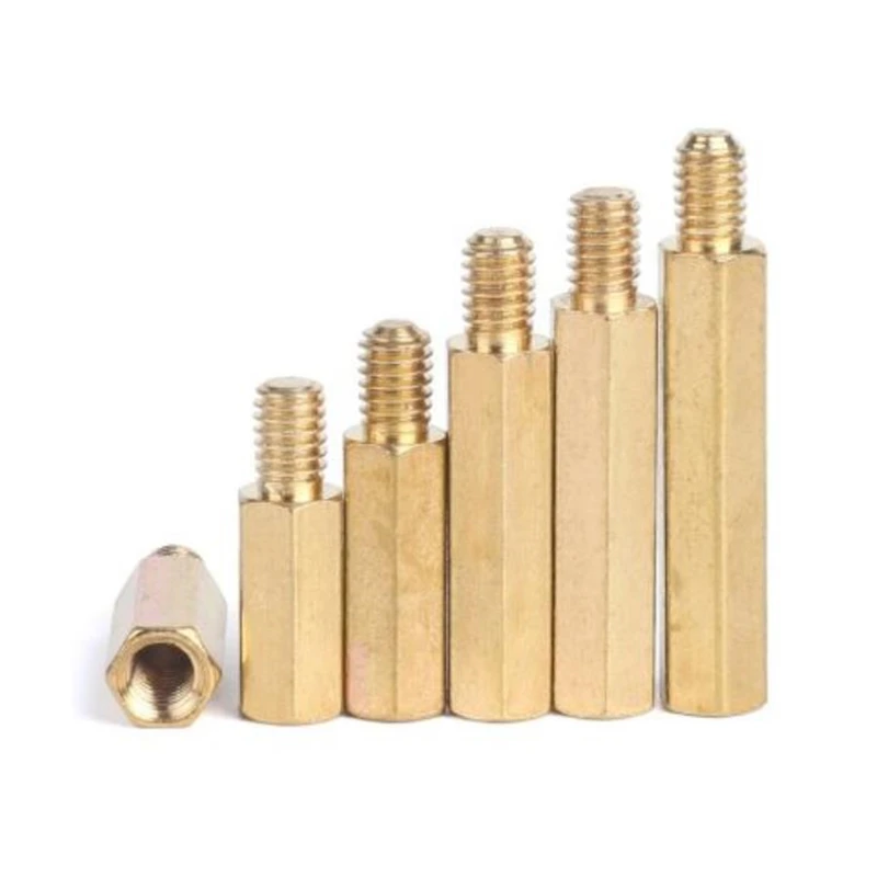 M3 Thread M3*L+6mm Hex Brass Standoff Spacer Screw Pillar PCB Computer PC Motherboard Male Female Standoffs Spacer