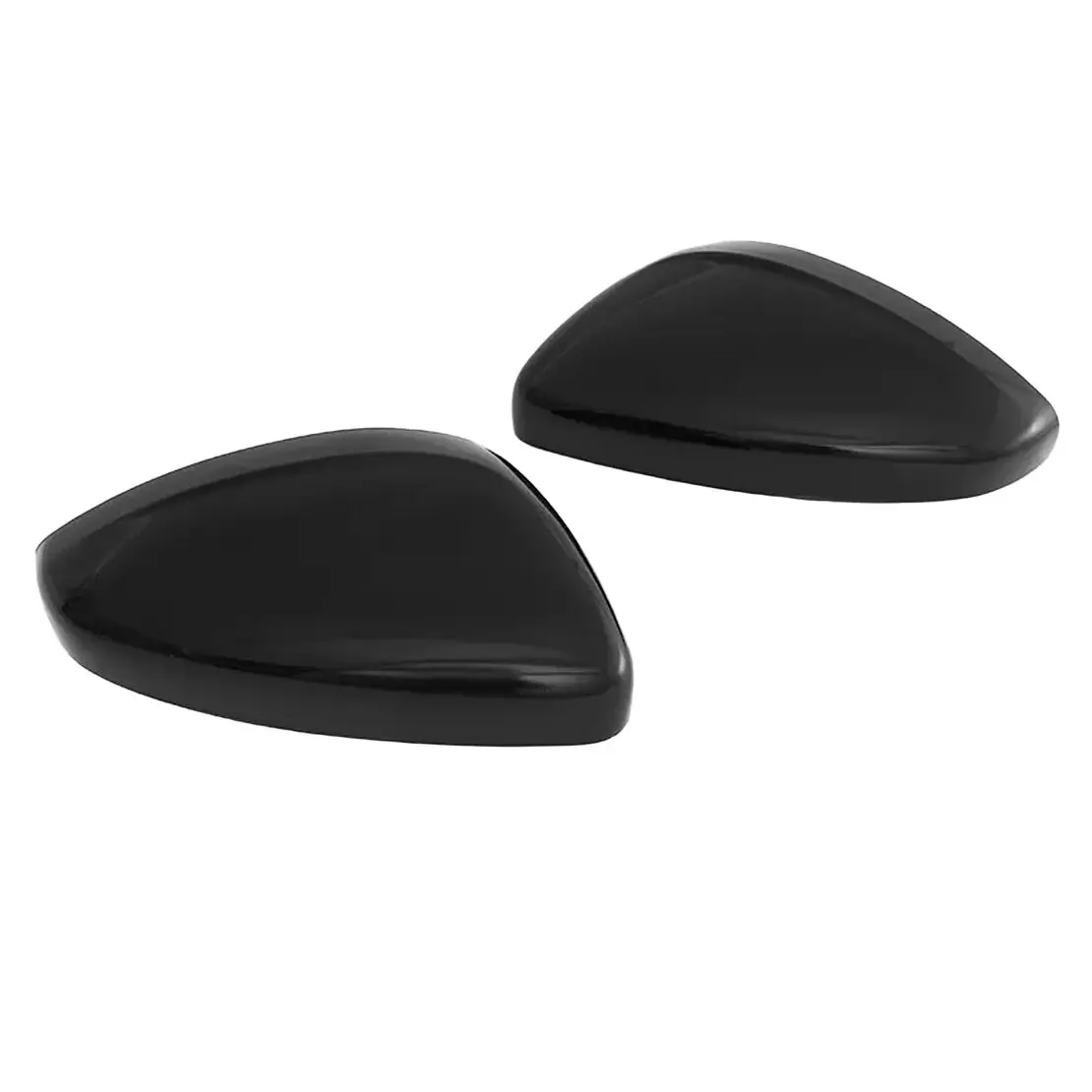 1 Pair Gloss Black Left & Right Rearview Side Mirror Cover Cap Trim Fit for Citroen C3 Peugeot 208 2008 2016-2018 ABS