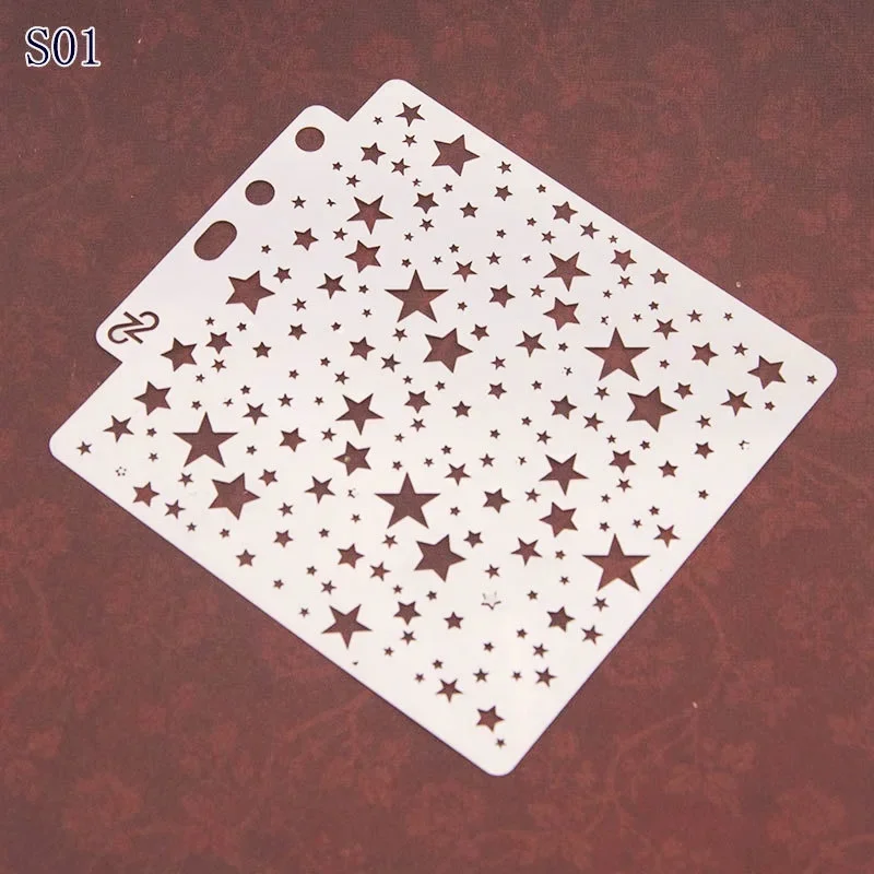 

five-pointed star DIY Layering Stencils Wall Painting Scrapbooking Coloring Embossing Crafts Album Decor Paper Card Template