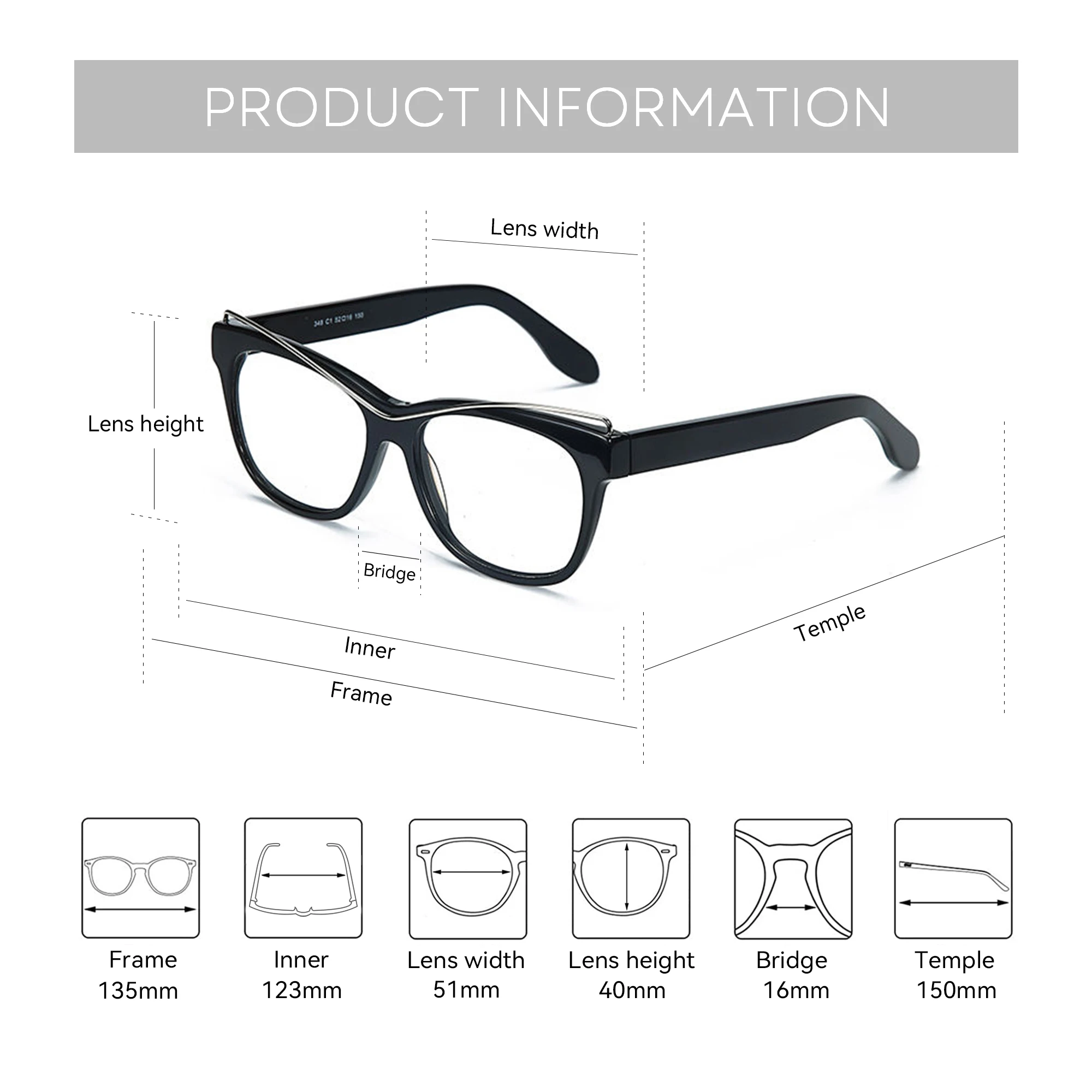 BLUEMOKY 新しい手作りアセテート繊維蝶眼鏡、累進近視光学、抗青色光変色