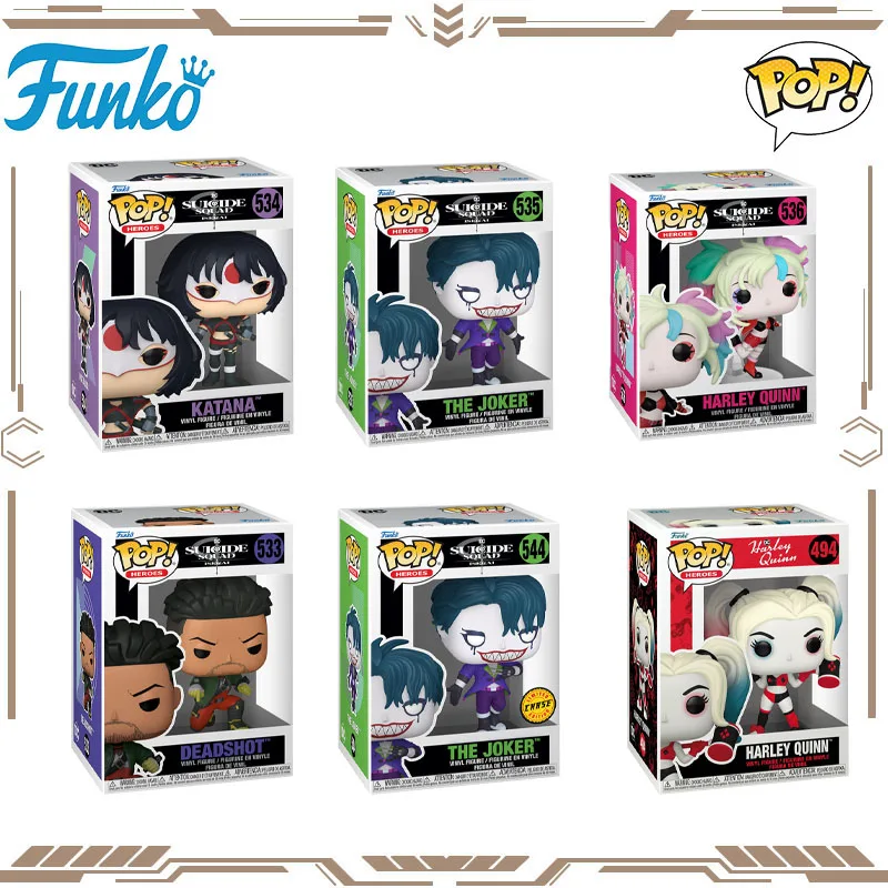 

Funko POP Original Suicide Squad ISEKAI Katana Joker Harry Quinn Deadshot Action Figure Toys for Boys Girls Gift Collectible