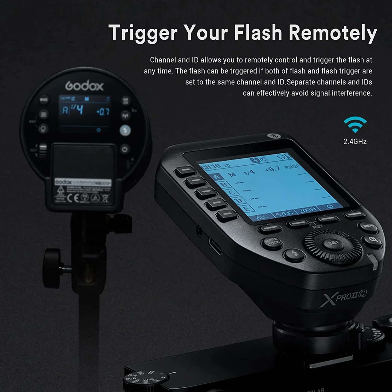 

XPro II TTL HSS Wireless Bluetooth Flash Trigger 2.4G Transmitter LCD Screen or Canon Nikon Sony Fuji Olympus