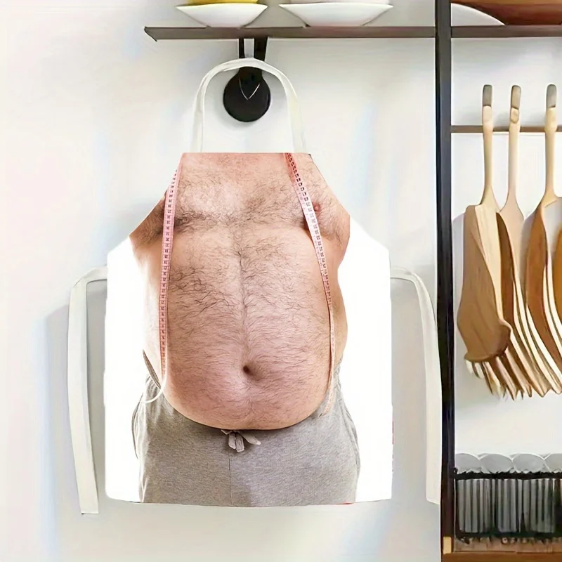 Funny Realistic Belly Apron | Ideal for Cooking & Pranks, Unique Design for Men, Great Gift for Dad and Friends